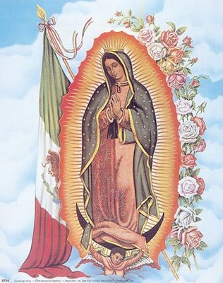 (image for) Our Lady of Guadelupe (with flag) Chromolith