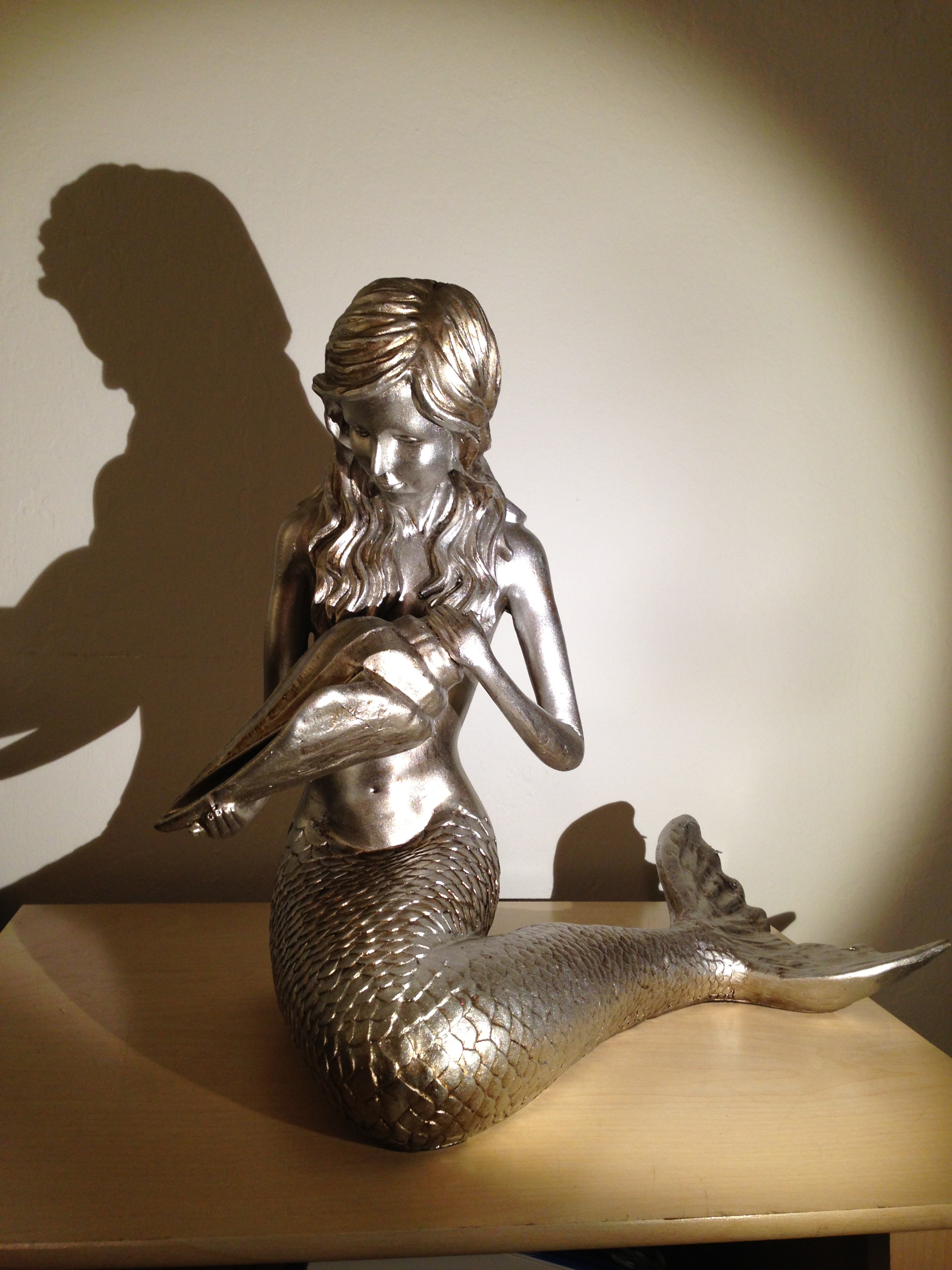 Silver Mermaid 12" statue