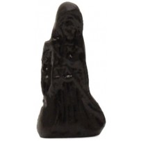Santa Muerte (Holy Death) 1.5" mini statue - black - Click Image to Close